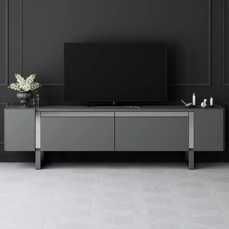 TV szekrény Yildiz - Anthracite, Silver