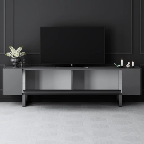 TV szekrény Yildiz - Anthracite, Silver
