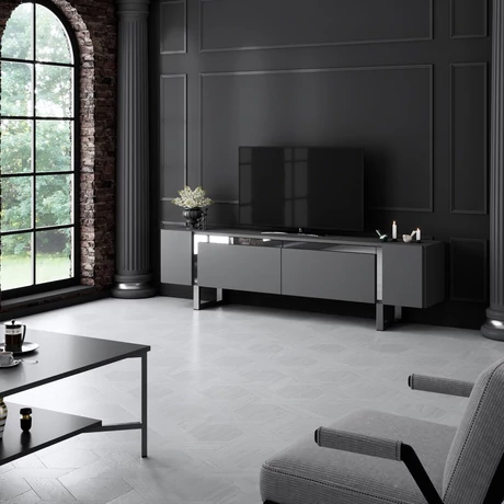 TV szekrény Yildiz - Anthracite, Silver