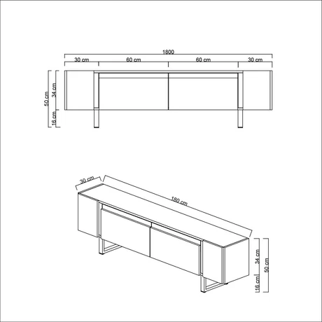 TV szekrény Yildiz - Anthracite, Silver