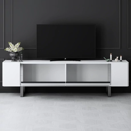 TV szekrény Yildiz - White, Silver