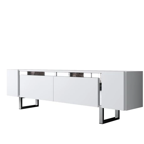 TV szekrény Yildiz - White, Silver