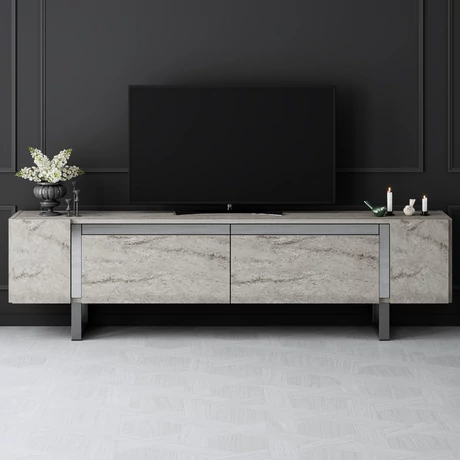 TV szekrény Yildiz - Travertine, Silver