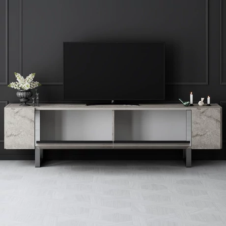 TV szekrény Yildiz - Travertine, Silver