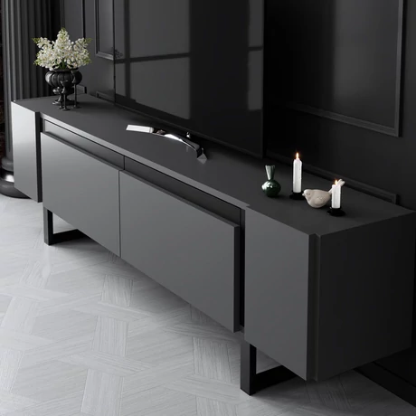 TV szekrény Yildiz - Anthracite, Black