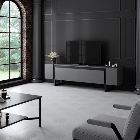 TV szekrény Yildiz - Anthracite, Black