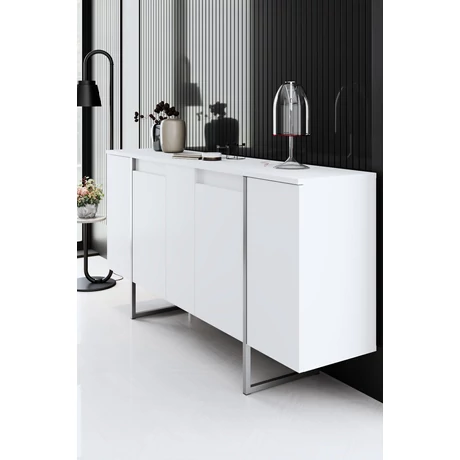 Konzolasztal Luxe - White, Silver