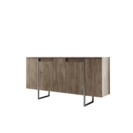 Konzolasztal Luxe - Walnut, Silver