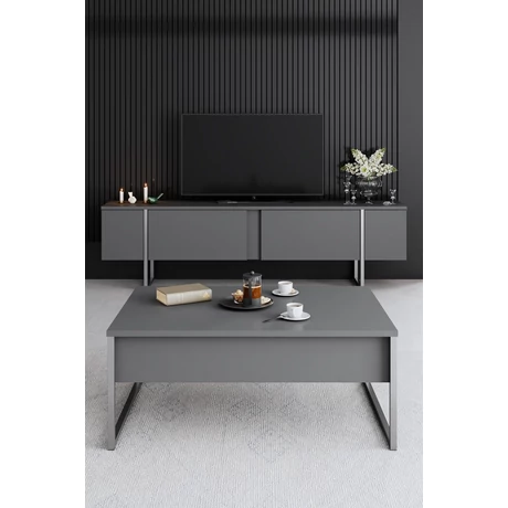 Dohányzóasztal Luxe - Anthracite, Silver