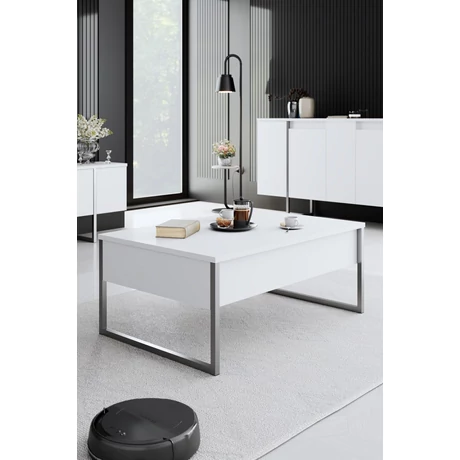 Dohányzóasztal Luxe - White, Silver