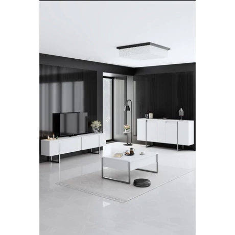 Dohányzóasztal Luxe - White, Silver