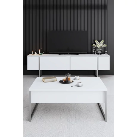 Dohányzóasztal Luxe - White, Silver