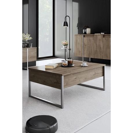 Dohányzóasztal Luxe - Walnut, Silver