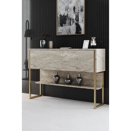 Komód Luxe - Travertine, Gold