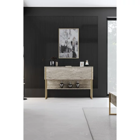 Komód Luxe - Travertine, Gold