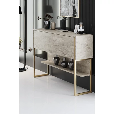 Komód Luxe - Travertine, Gold