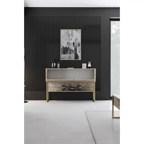 Komód Luxe - Travertine, Gold