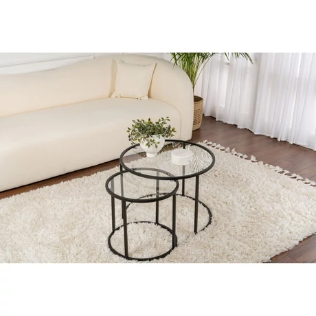 Dohányzóasztal Fekete-Transparent-60-42