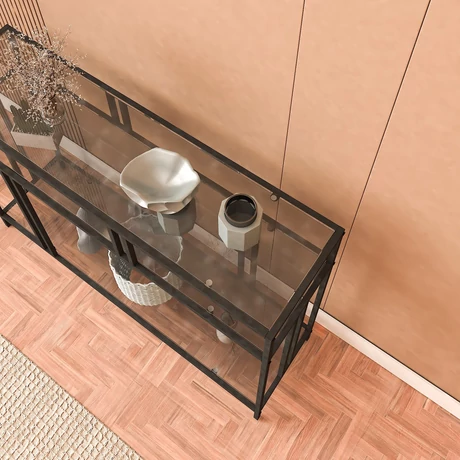 Konzolasztal Venedik - 100 Black, Fume Glass
