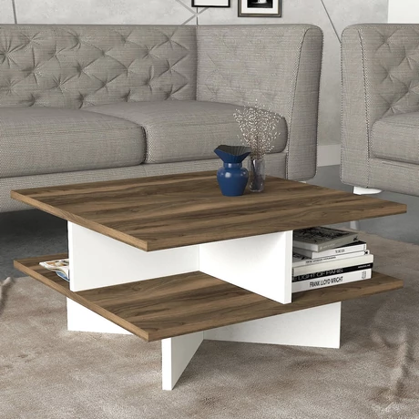 Dohányzóasztal Hamton - Walnut, White