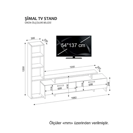 TV szekrény Şimal - White, Cordoba