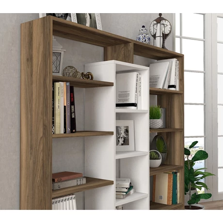könyvespolc Ample - Walnut, White