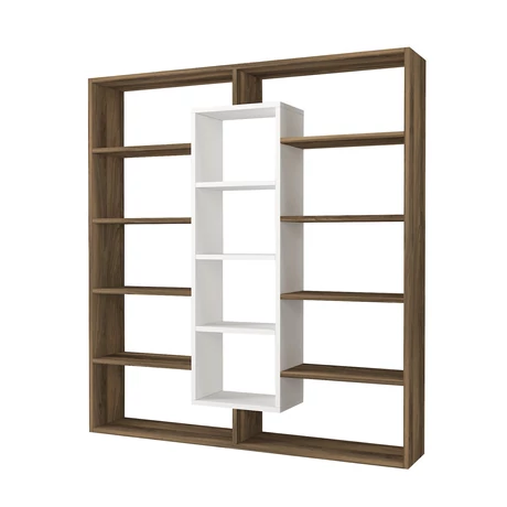 könyvespolc Ample - Walnut, White