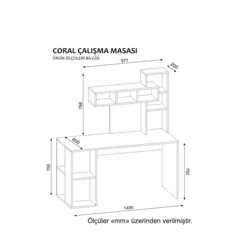 Íróasztal Coral - White, Cordoba