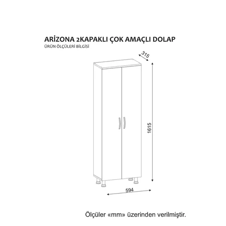 Fürdőszoba szekrény Arizona 2 Kapak - Fehér