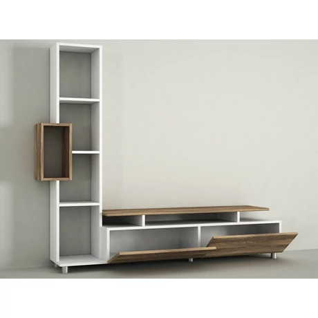 TV szekrény Tulip - White, Walnut
