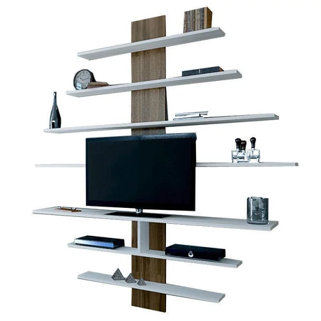 TV szekrény Zebra - White, Walnut