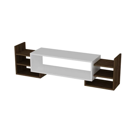 TV szekrény Sema - White, Walnut
