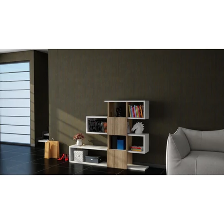 könyvespolc Karlin - White, Walnut