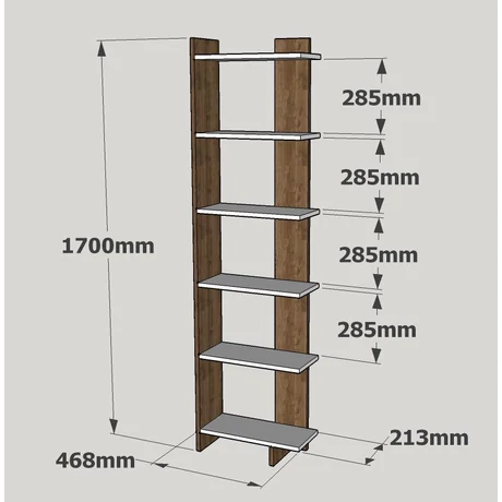 könyvespolc Order - White, Walnut