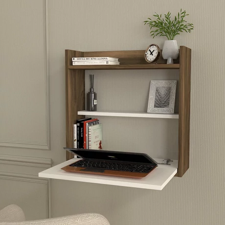 Íróasztal Laptop - White, Walnut