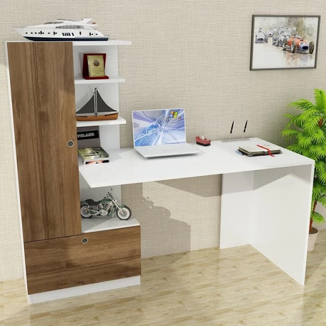 Íróasztal Domingos - White, Walnut