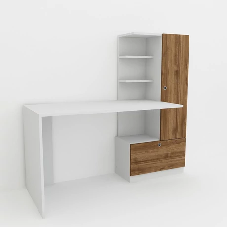 Íróasztal Merinos - White, Walnut