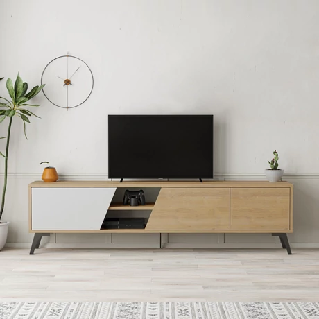 TV szekrény Fiona - Oak, White
