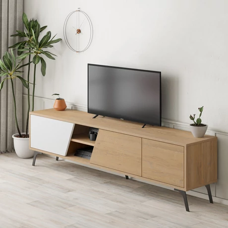 TV szekrény Fiona - Oak, White