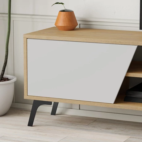 TV szekrény Fiona - Oak, White