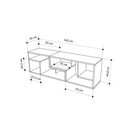 TV szekrény Glis - Sapphire Oak, White