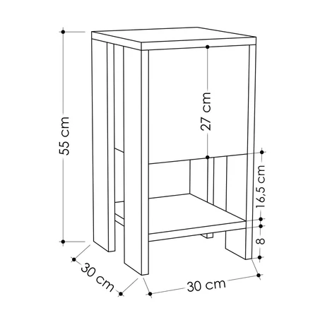 Éjjeliszekrény Ema - Carrara Marble