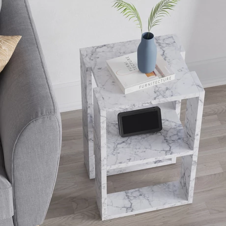 Éjjeliszekrény Lonie - Carrara Marble