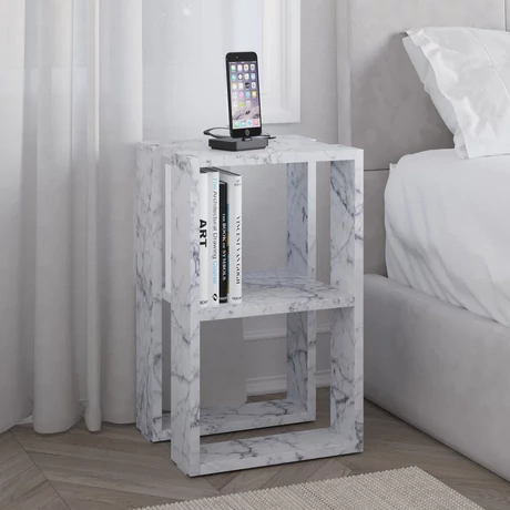 Éjjeliszekrény Lonie - Carrara Marble