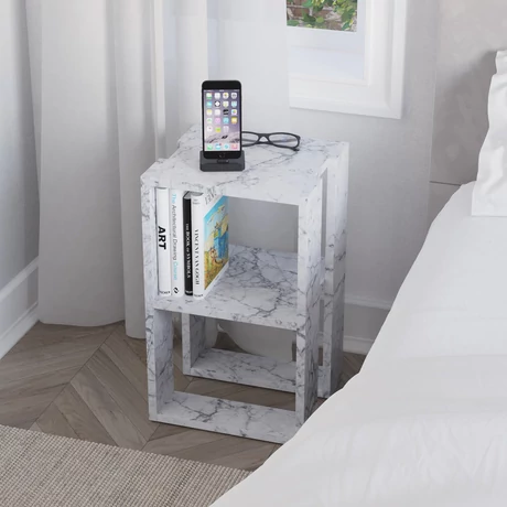 Éjjeliszekrény Lonie - Carrara Marble