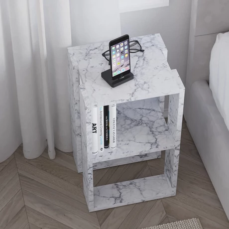 Éjjeliszekrény Lonie - Carrara Marble