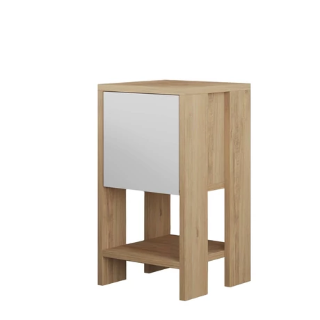 Éjjeliszekrény Ema - Sapphire Oak, White