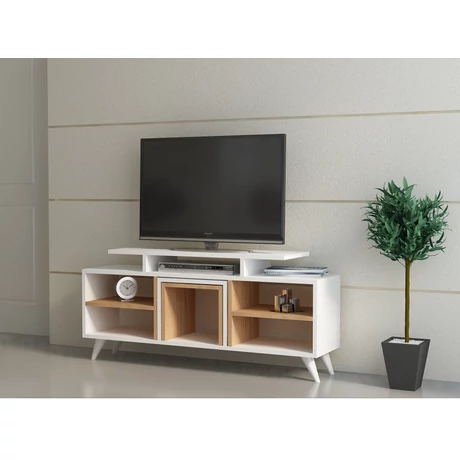 TV szekrény Kutay - White, Teak