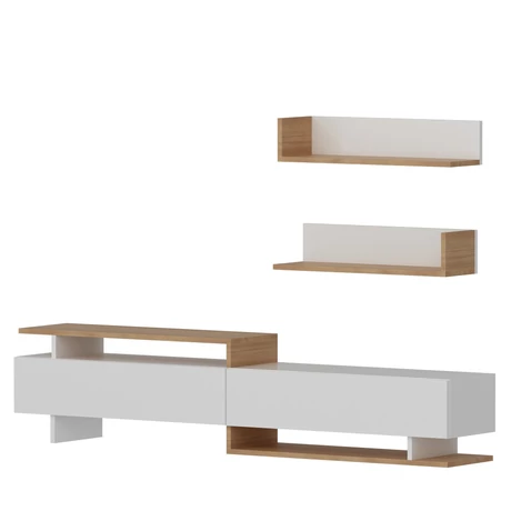 TV szekrény Ayaz - White, Teak