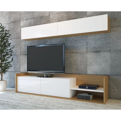 TV szekrény Kale - Teak, White